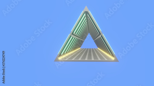 Architecture building 3d illustration, modern urban architecture abstract background design.