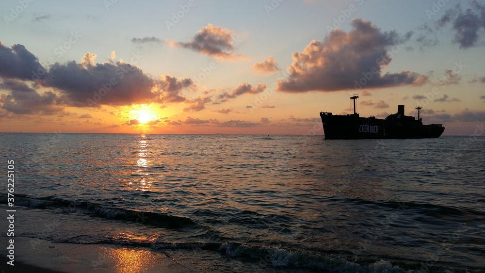 sunset over the sea