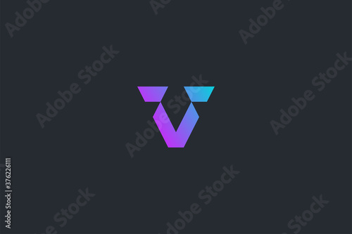 Technology Letter V Logo Template