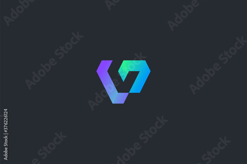 Technology Letter V Logo Template