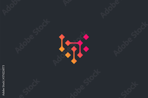 Technology Letter V Logo Template