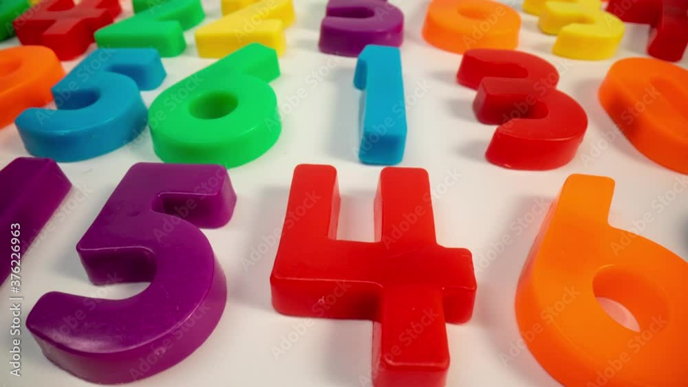 magnetic numbers on white background magnetic numbers on white background
