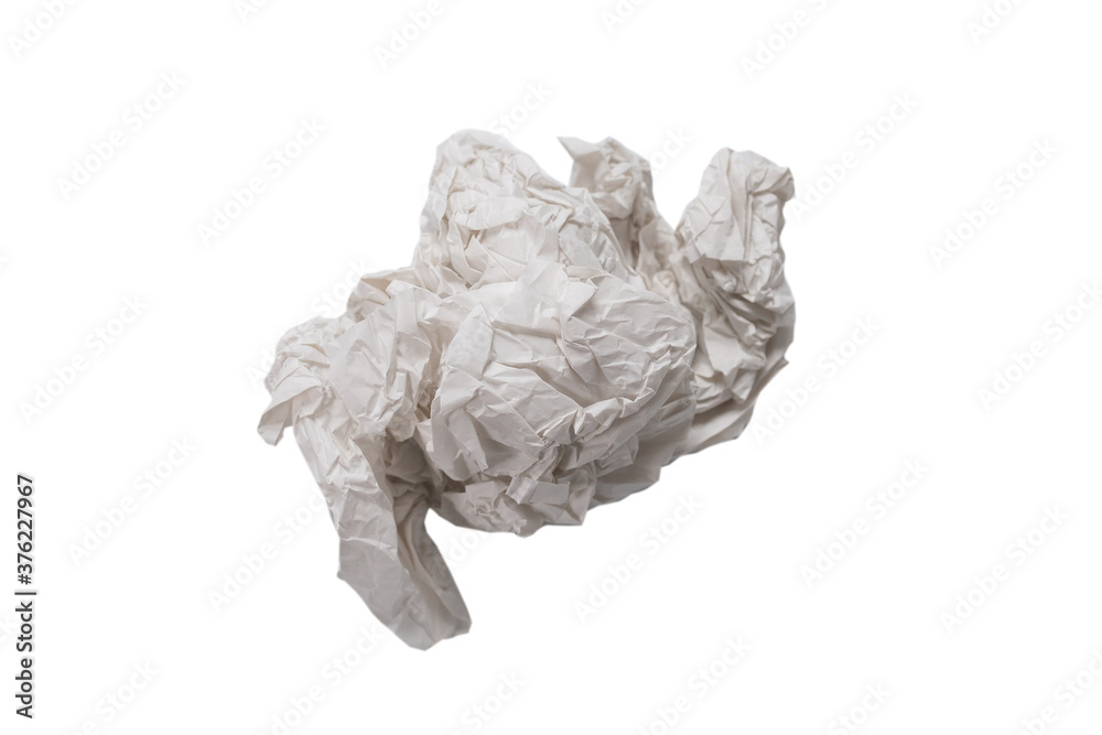Crumpled white paper isolated on white background. Crumpled white paper isolated on white background.