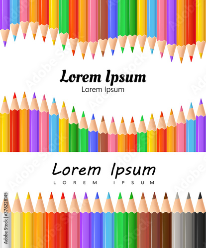 vector set of colored pencils crayons. colored pencils crayons isolated on white background.