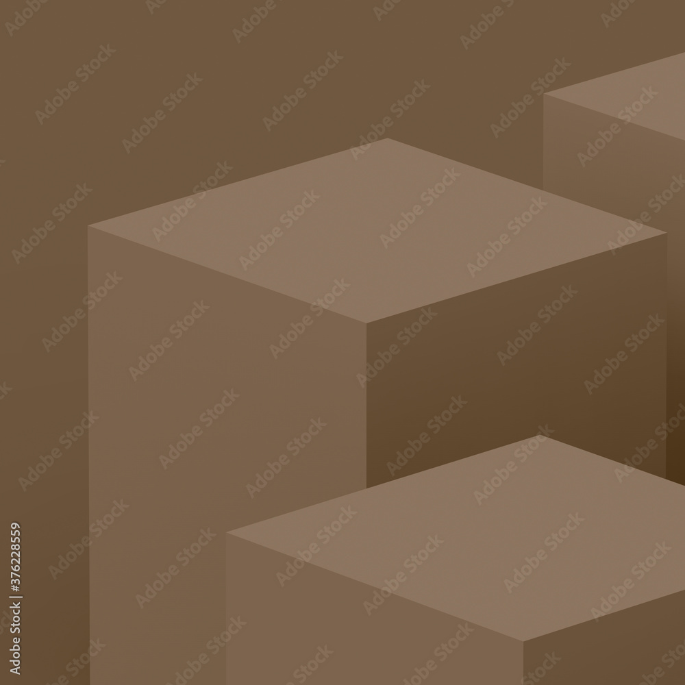 3d brown cube and box podium minimal scene studio background. Abstract 3d geometric shape object illustration render. Natural color tones. 3d brown cube and box podium minimal scene studio background. Abstract 3d geometric shape object illustration render. Natural color tones.