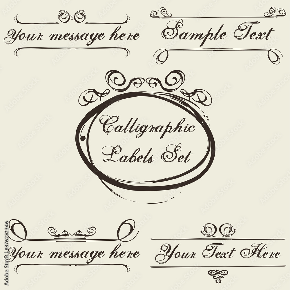 Calligraphic Labels - vector set Calligraphic Labels - vector set
