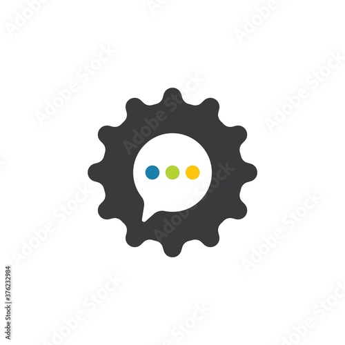 speech bubble gear concept  icon vector