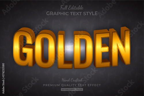 Golden 3d Text Style Effect Premium