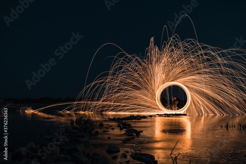 fireworks in the water