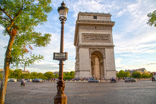 Charles de Gaulle square with the Arc de Triomphe (Triumphal Arch) of Paris