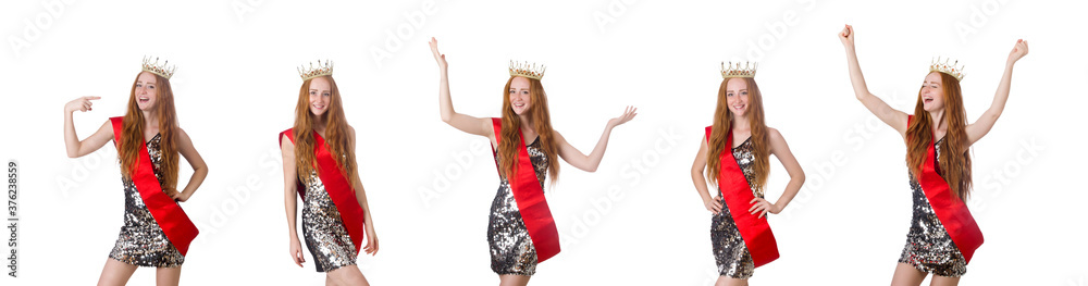 Beauty contest winner isolated on white Beauty contest winner isolated on white