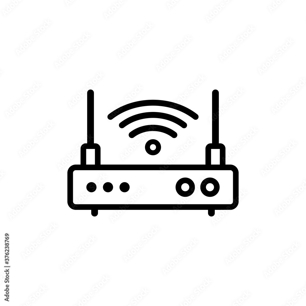 Wireless router line icon. Vector on isolated white background. EPS 10 Wireless router line icon. Vector on isolated white background. EPS 10