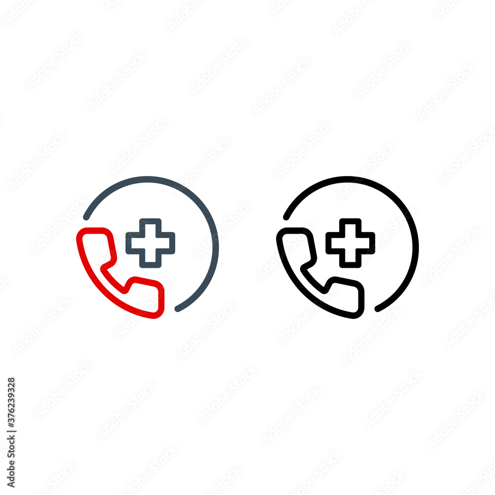 Emergency call icon. Medical suport. Vector on isolated white background. EPS 10 Emergency call icon. Medical suport. Vector on isolated white background. EPS 10