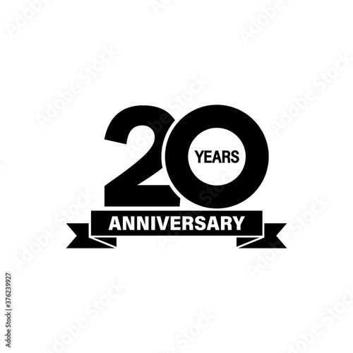20 years anniveversary banner. Vector on isolated white background. EPS 10
