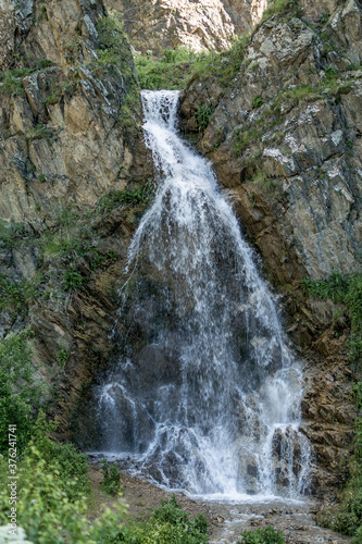 Beautiful waterfall in the Caucasus mountains near Elbrus