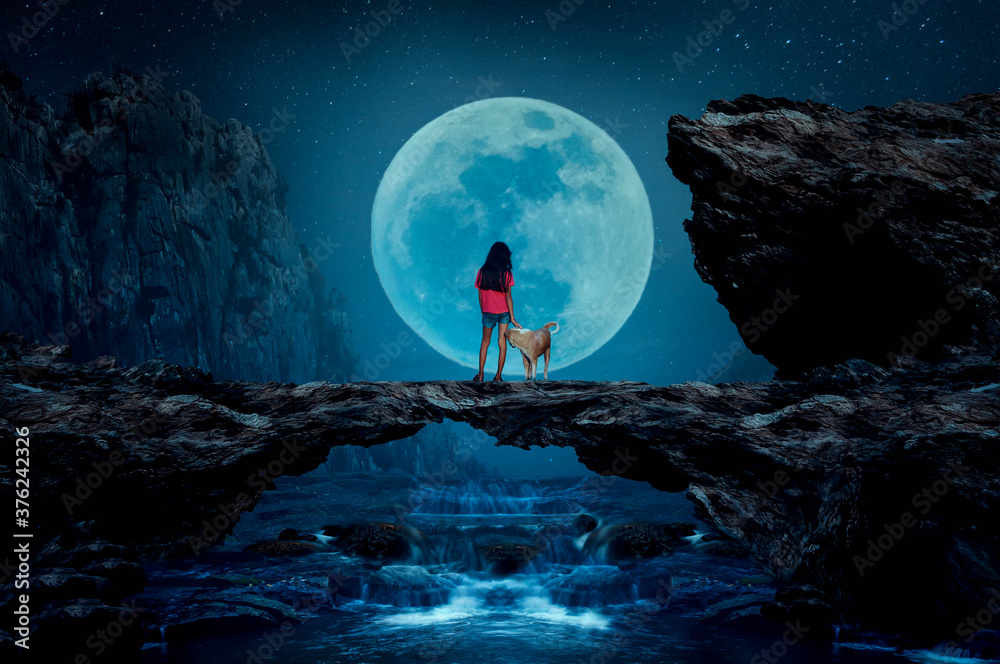 Obraz premium man on the moon