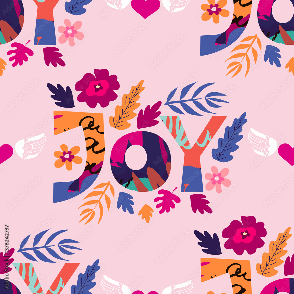 Naklejka premium Joy lettering pattern 1