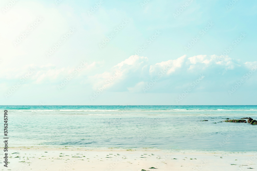 Fototapeta premium Fantastic blue sky and sea landscape in Jeju Island, Korea