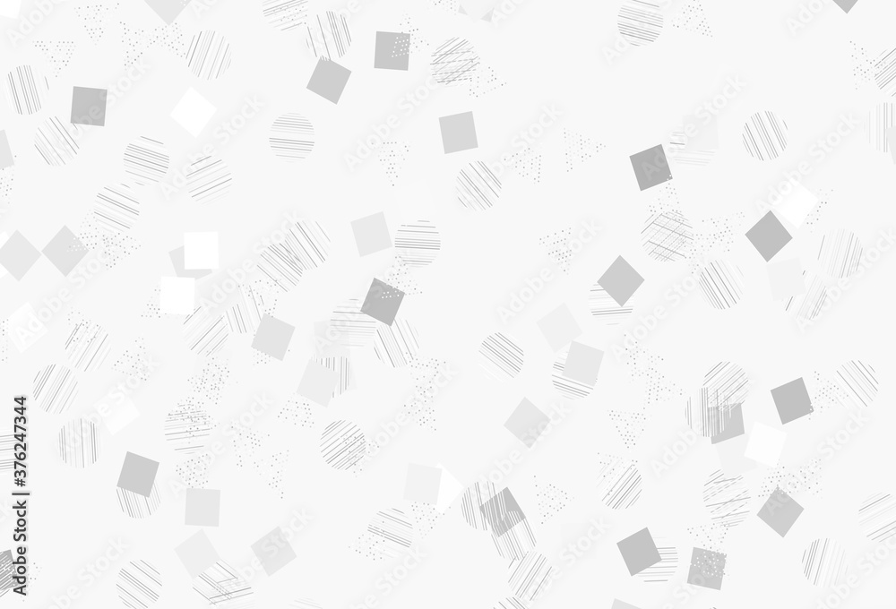 Light Gray vector template with crystals, circles, squares. Light Gray vector template with crystals, circles, squares.