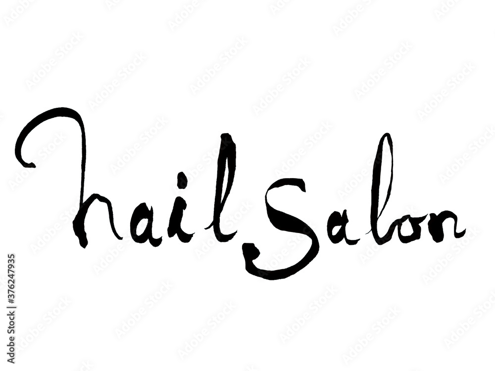 NailSalonと言う手書きの英文の文字 NailSalonと言う手書きの英文の文字
