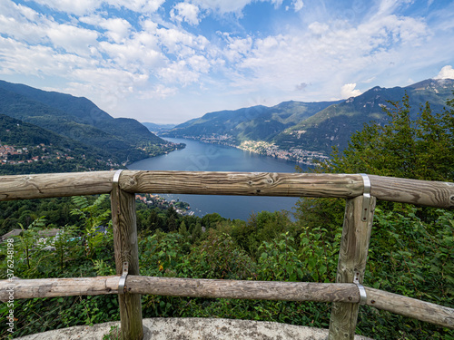 Landscape of Lake como from the church of Palanzo