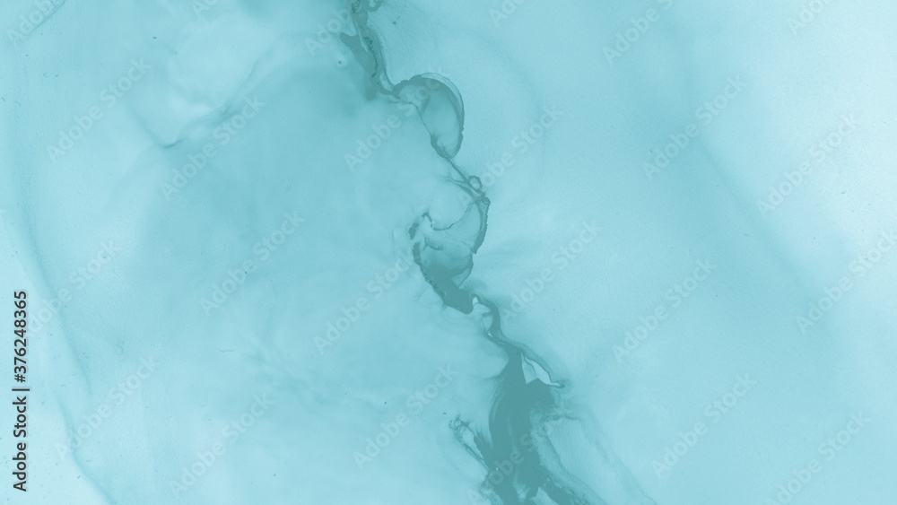 Green Pastel Flow Water. Blue Cloud Creative 