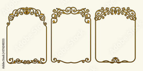 Borders frames luxury vintage collection set