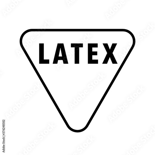 Items and medical supplies with latex, information plate for the prevention of allergies. Vector icon