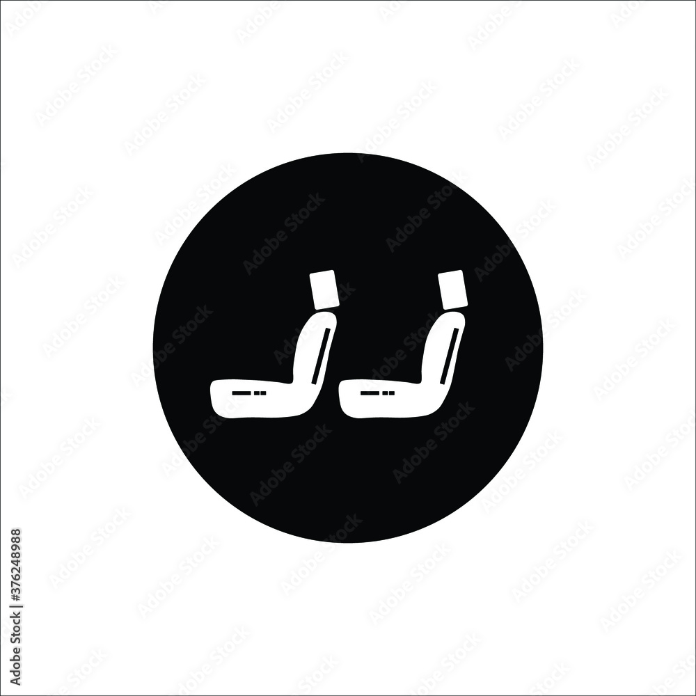 circular icon, side seat isolated icon on white background, auto service, repair, car detail circular icon, side seat isolated icon on white background, auto service, repair, car detail