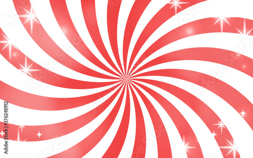 カーブのかかった集中線の背景素材　キラキラ付き