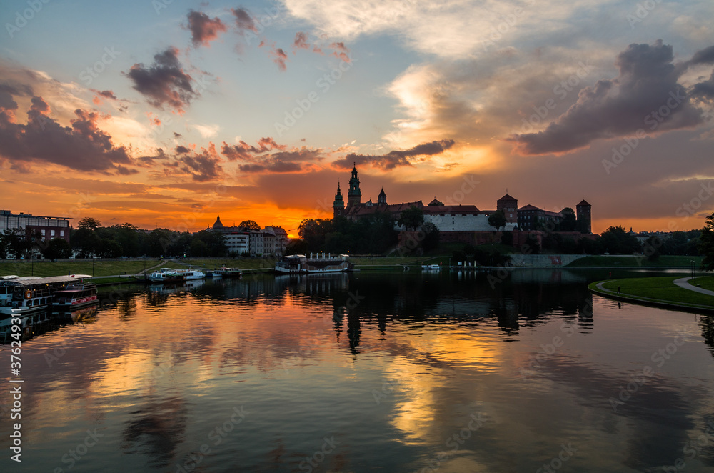 Sunrise over the Wawel Castle, Cracow, Poland