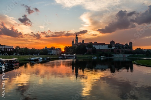 Sunrise over the Wawel Castle, Cracow, Poland