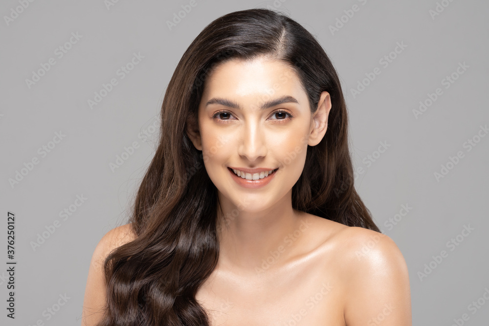 Beautiful Glamour woman smile with clean and fresh natural skin Happiness and cheerful with positive emotional,isolated on grey background,Beauty Cosmetics and spa Facial treatment Concept Beautiful Glamour woman smile with clean and fresh natural skin Happiness and cheerful with positive emotional,isolated on grey background,Beauty Cosmetics and spa Facial treatment Concept