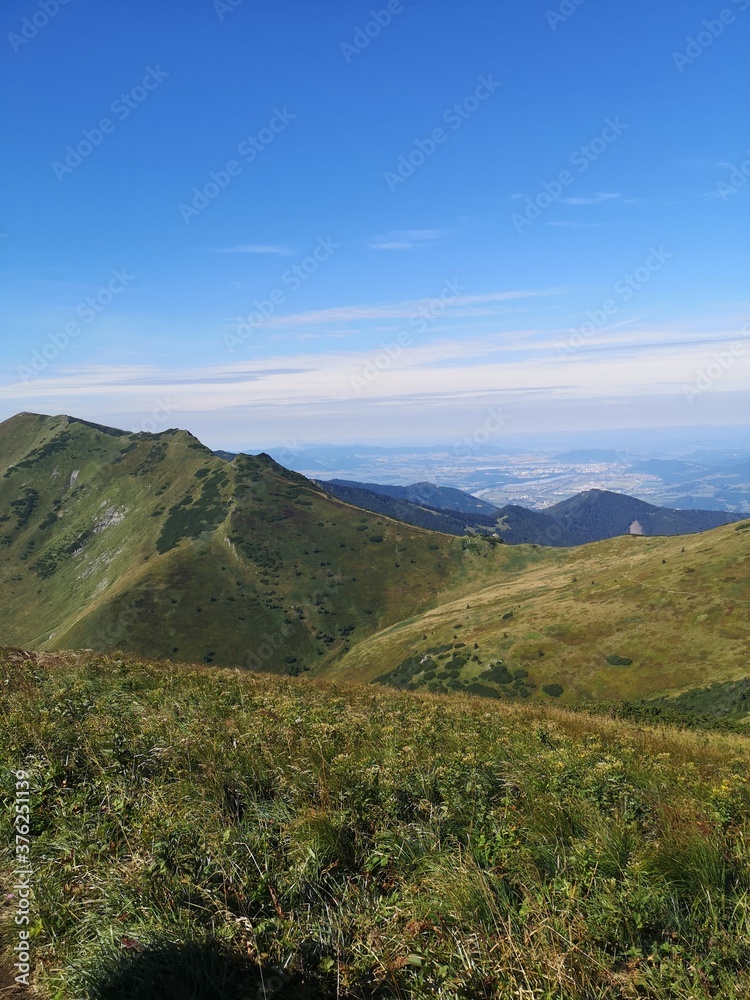 Mountain landscape with blue sky, Mala Fatra, Slovakia
