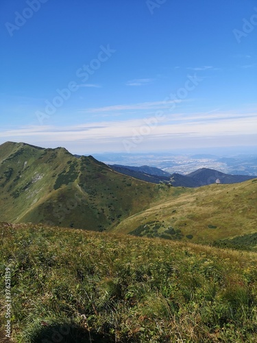 Mountain landscape with blue sky, Mala Fatra, Slovakia 