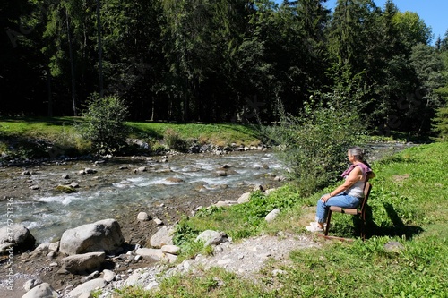 Rivière La Dranse à Morzine en Haute-Savoie dans les Alpes Françaises