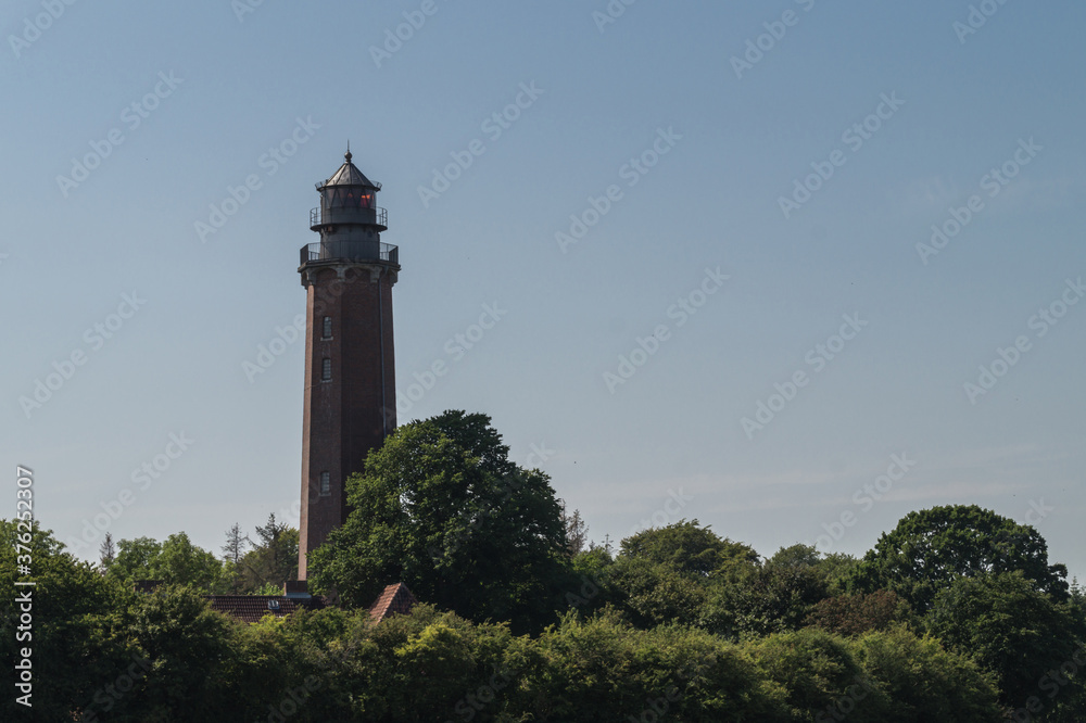 Neuland lighthouse at Behrensdorf, Hohwacht Bay, Baltic Sea coast, Germany.