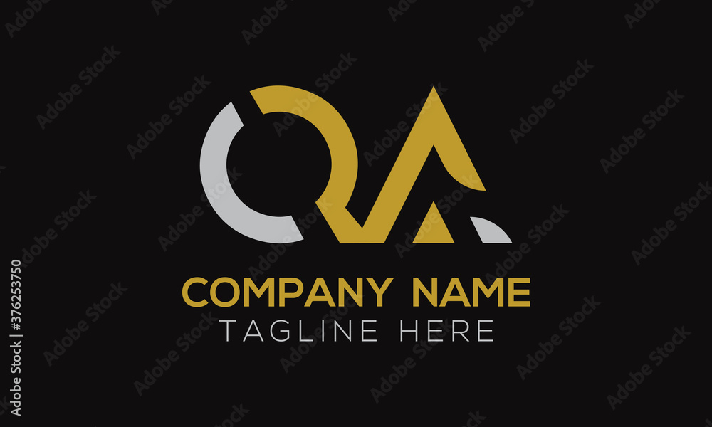 Initial letter QA logo design with creative modern business typography ...