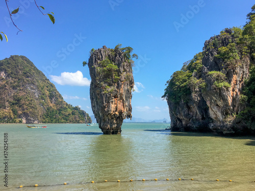 view of james bond island, the most touristic place in Thailand photo