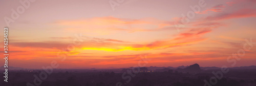 sunset countryside aerial view panorama © thekopmylife