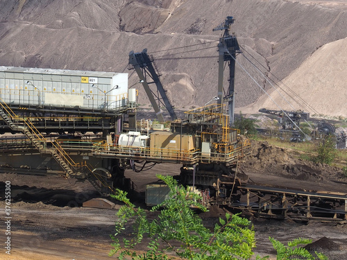 Lignite mining, surreal landscape in Garzweiler in Germany, searching for brown coal photo