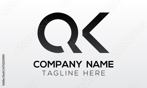 Initial letter QK logo design with modern business typography vector template. Creative isolated QK letter logo design