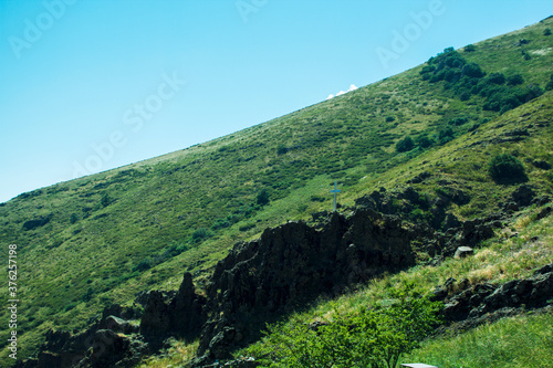 White cross on the hill