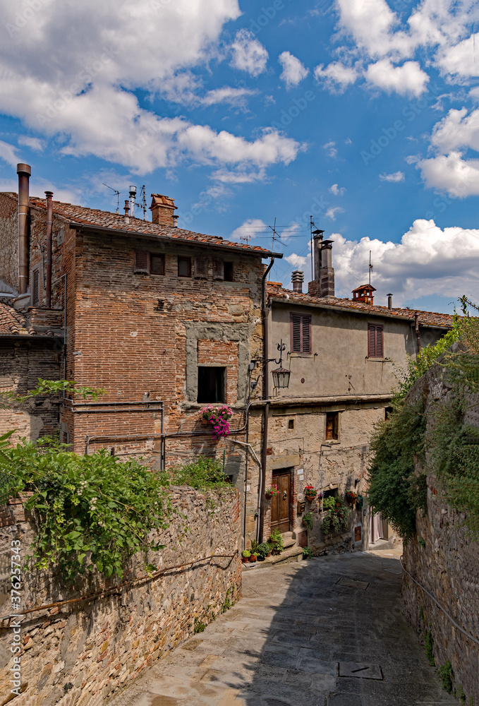 View of the old town of Anghiari at the Tuscany Region in Italy 