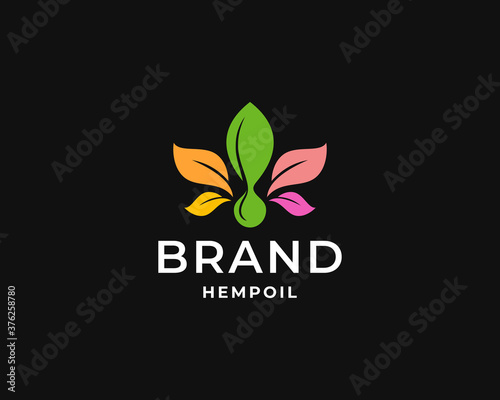 colorful Hemp oil logo design