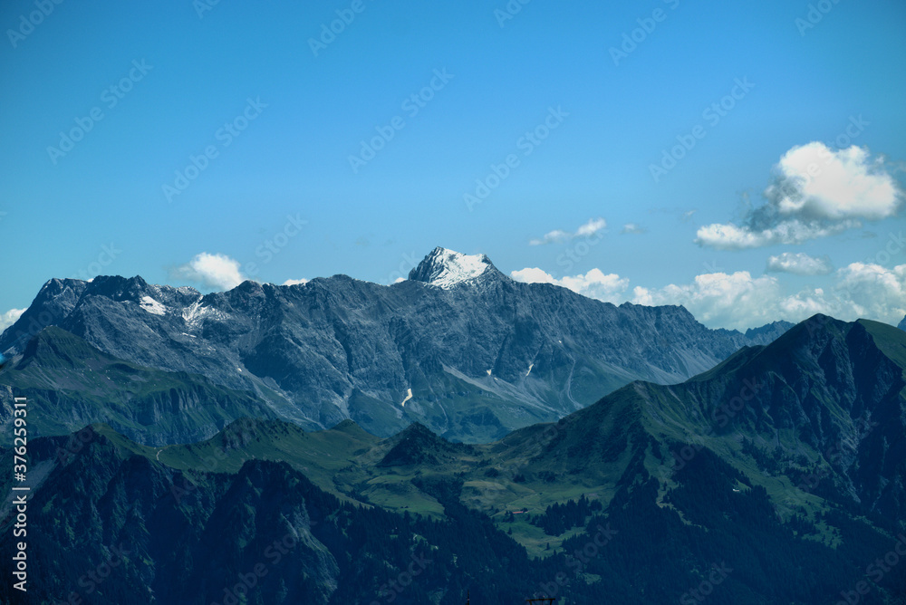Schesaplana vom Pizol in der Schweiz aus gesehen 7.8.2020