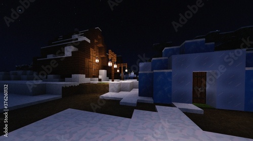 Village Minecraft Nuit