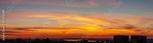 sunset over the city