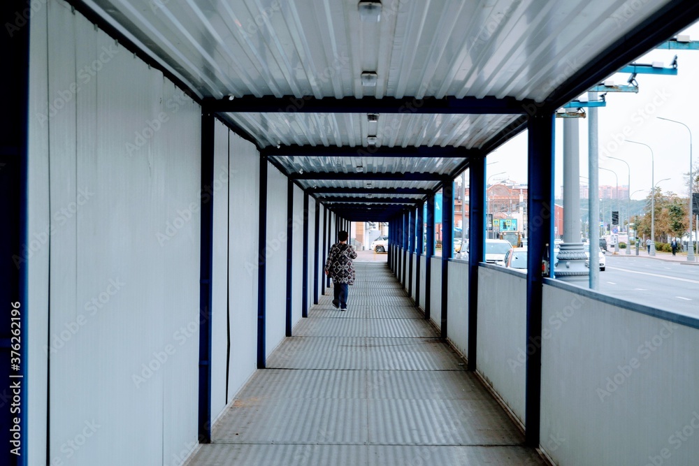 long corridor in a street