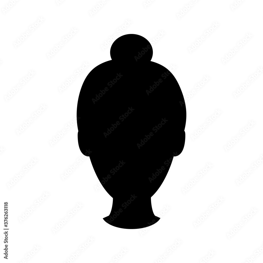 Women head silhouette icon. Human black avatar vector isolated on white. Girl profile picture illustration. Women head silhouette icon. Human black avatar vector isolated on white. Girl profile picture illustration.